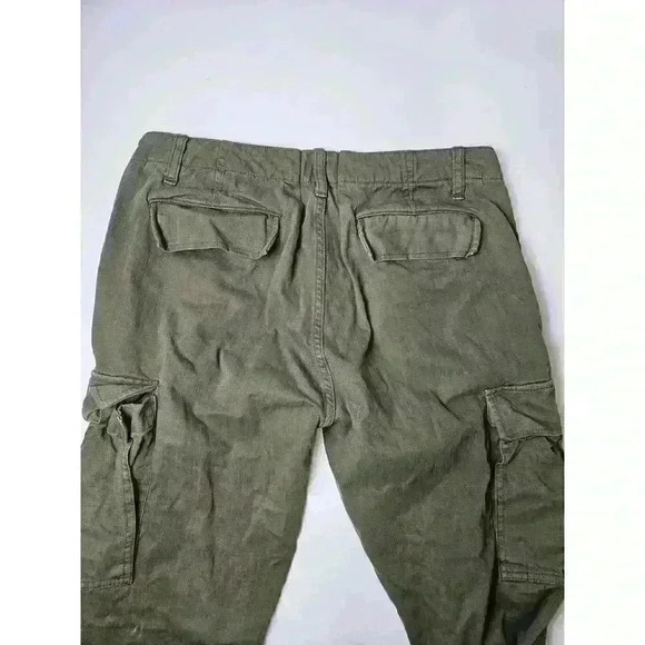 J Crew Slim Fit Stretch Cargo Olive Green 34x32 Button Pockets - Picture 4 of 11